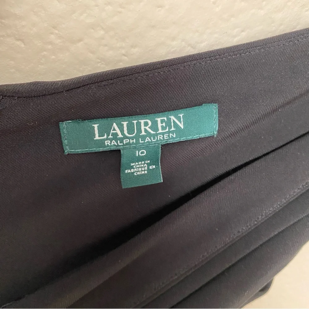 Ralph Lauren Black Tiered Mesh Faux Wrap Dress - Picture 4 of 15